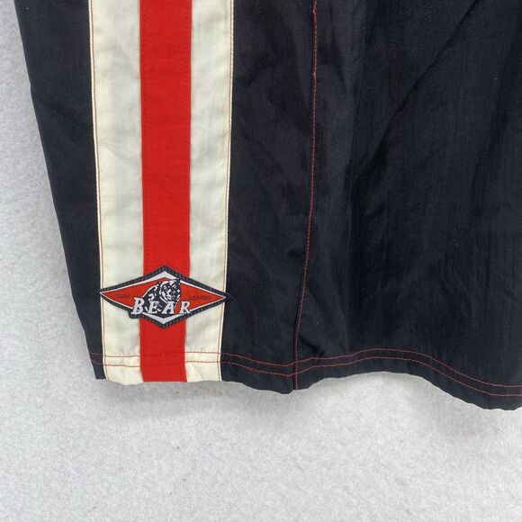 Bear Surf Mens 34" Board Nylon Swimming Trunks Red Black Drawstring 1990's Wave - Picture 9 of 10